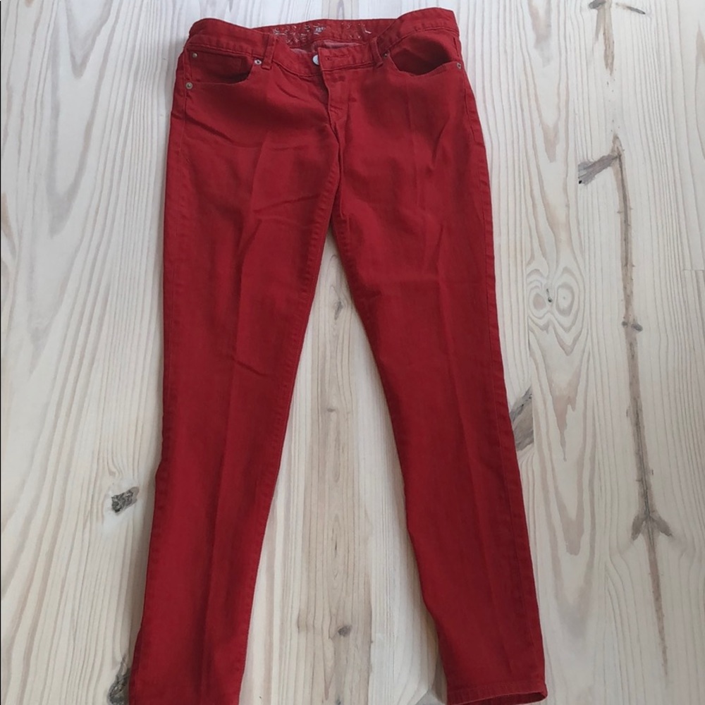 Express Size 6 Red Stretch Jeggings Skinny Leg